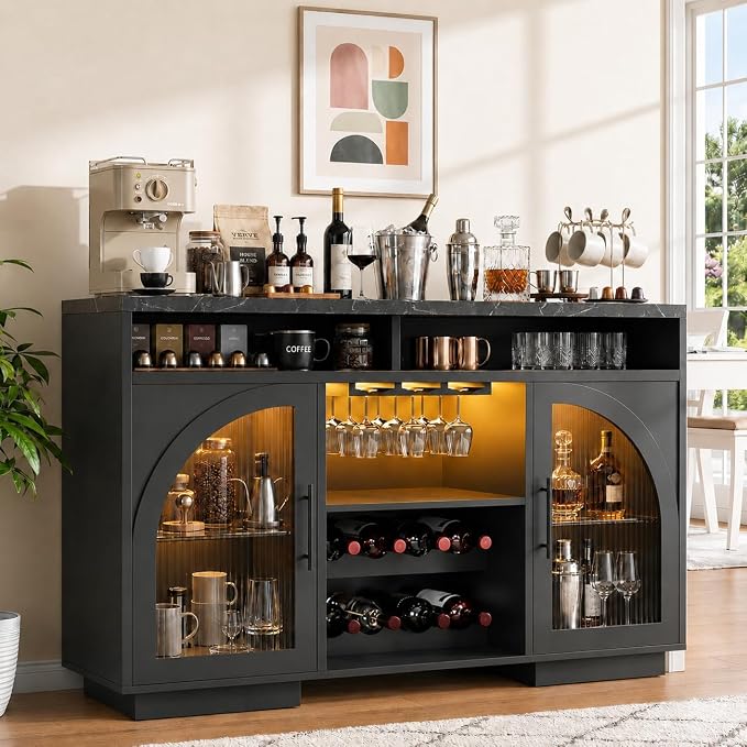 coffee bar cabinet with doors